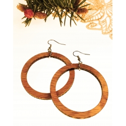 Kolczyki stal chirurgiczna drewno dąb boho prezent