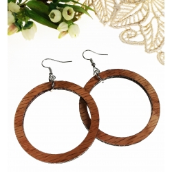 Kolczyki stal chirurgiczna drewno dąb boho prezent