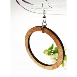 Kolczyki stal chirurgiczna drewno dąb boho prezent