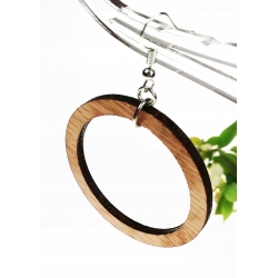 Kolczyki stal chirurgiczna drewno dąb boho prezent