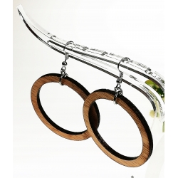 Kolczyki stal chirurgiczna drewno dąb boho prezent